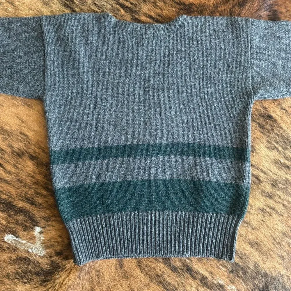 Vintage Polo Ralph Lauren 100% Wool Chunk Knit Striped Sweater Preppy